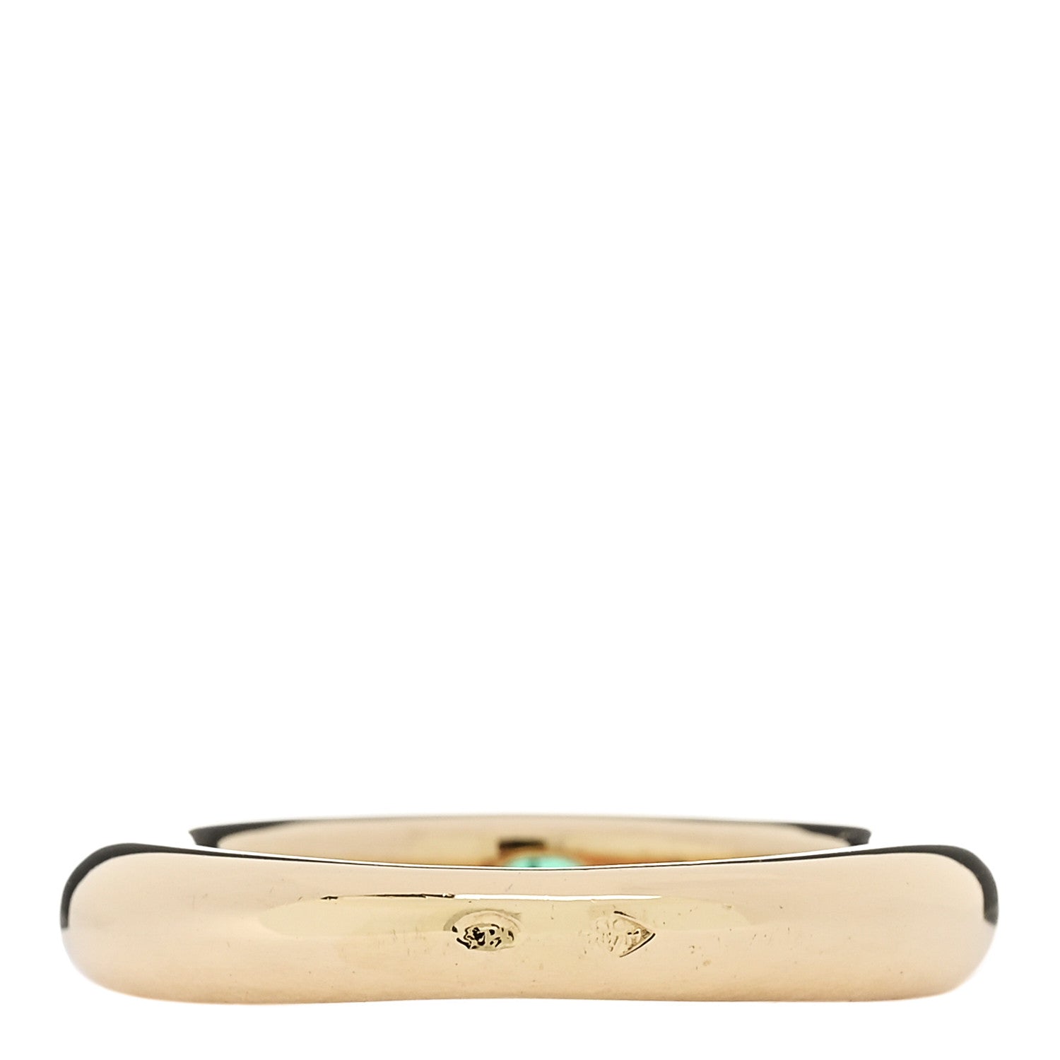 Cartier 18K Yellow Gold Emerald Ellipse Oval Cut Ring 54 6.75 3 of 4