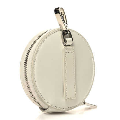 Prada Spazzolato Round Coin Pouch Bag Charm White 3 of 10