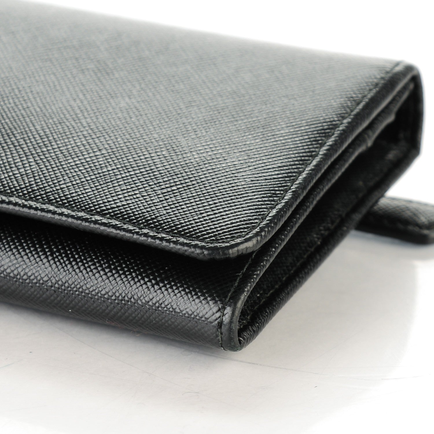 Prada Saffiano Metal Continental Flap Wallet Nero Black 8 of 8
