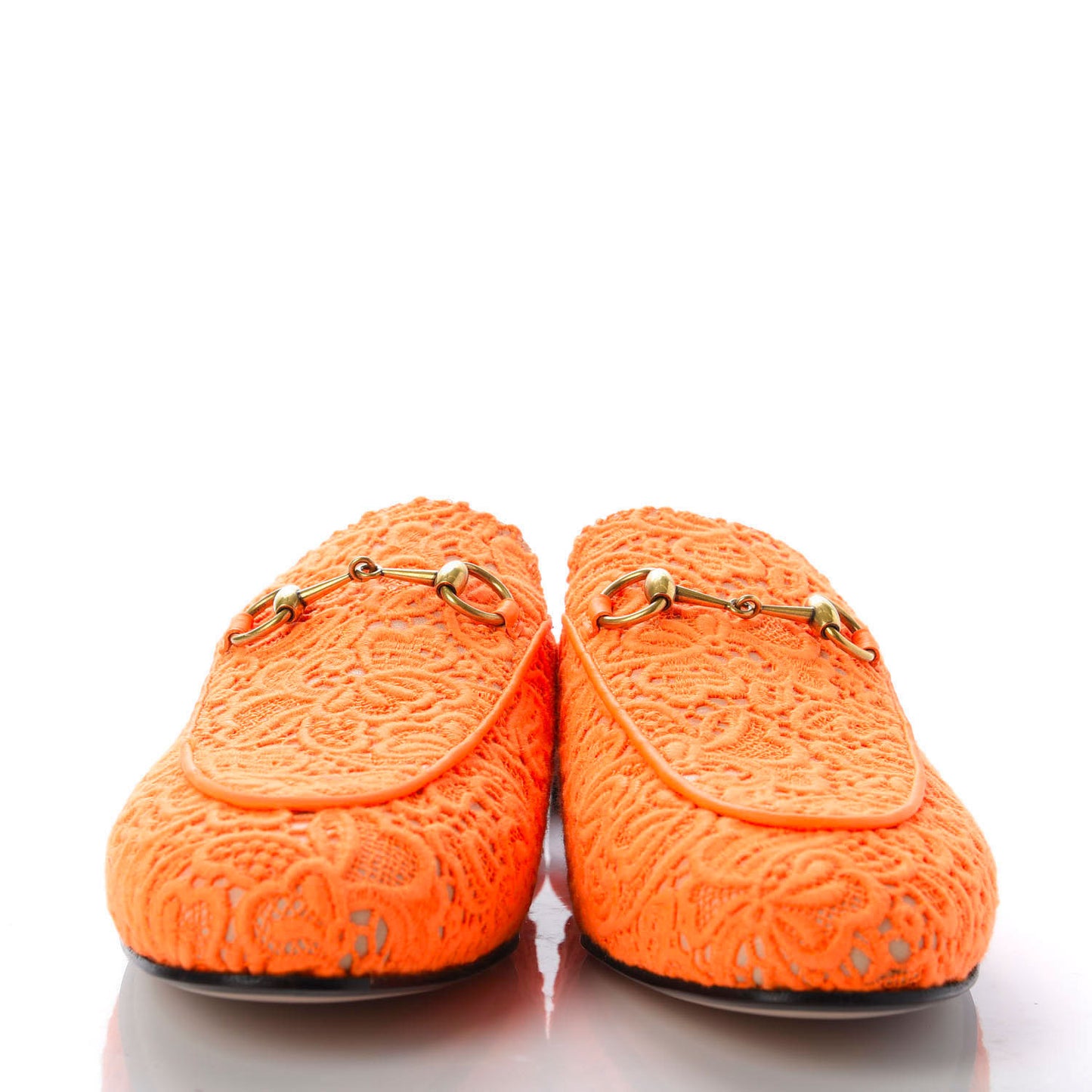 Lace Malaga Kid Womens Princetown Slippers 38 Orange Fluo Skin Rose