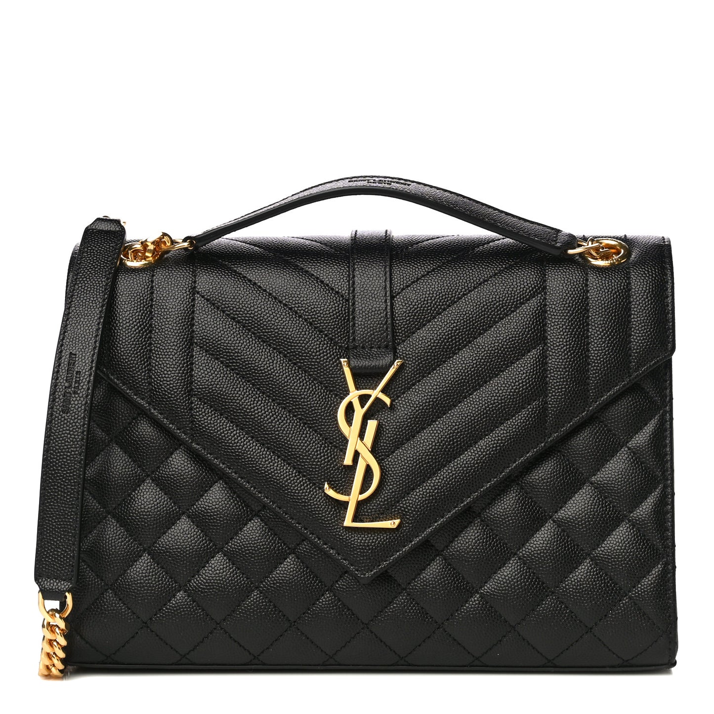 Grain De Poudre Textured Mixed Matelasse Triquilt Medium Monogram Satchel Black