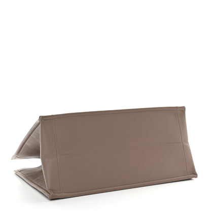 Christian Dior Calfskin Embossed Medium Book Tote Warm Taupe 3 of 9