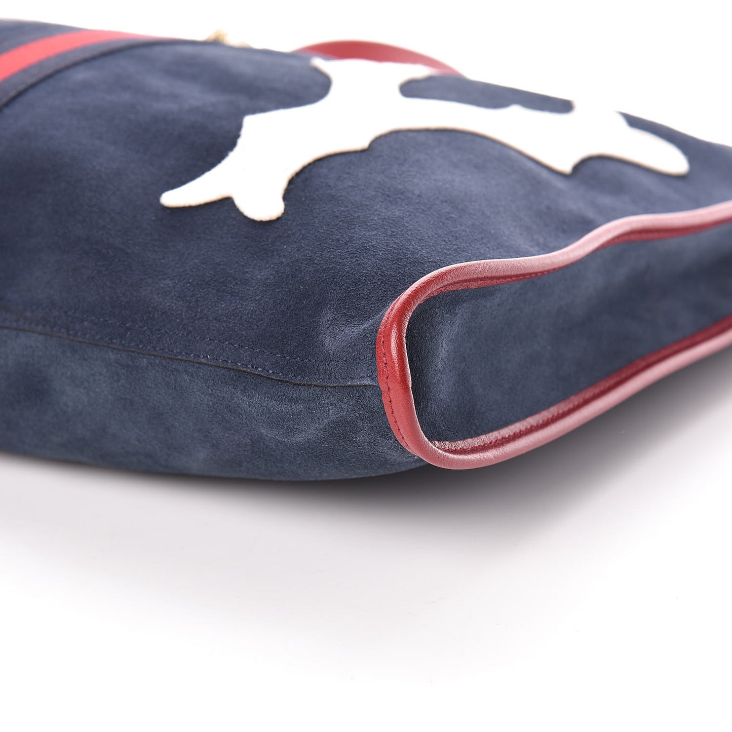 X MLB Suede Calfskin NY Yankees Large Rajah Chain Tote New Blue Romantic Cherry