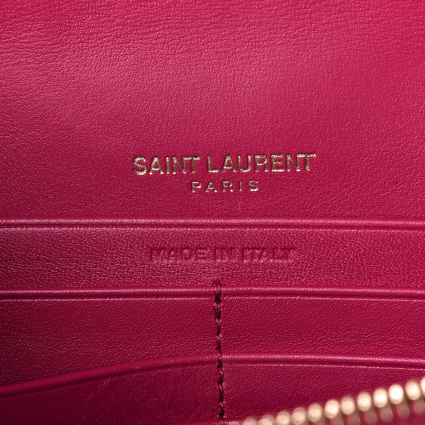 Patent Calfskin Matelasse Monogram Vicky Chain Wallet Neon Bubblegum