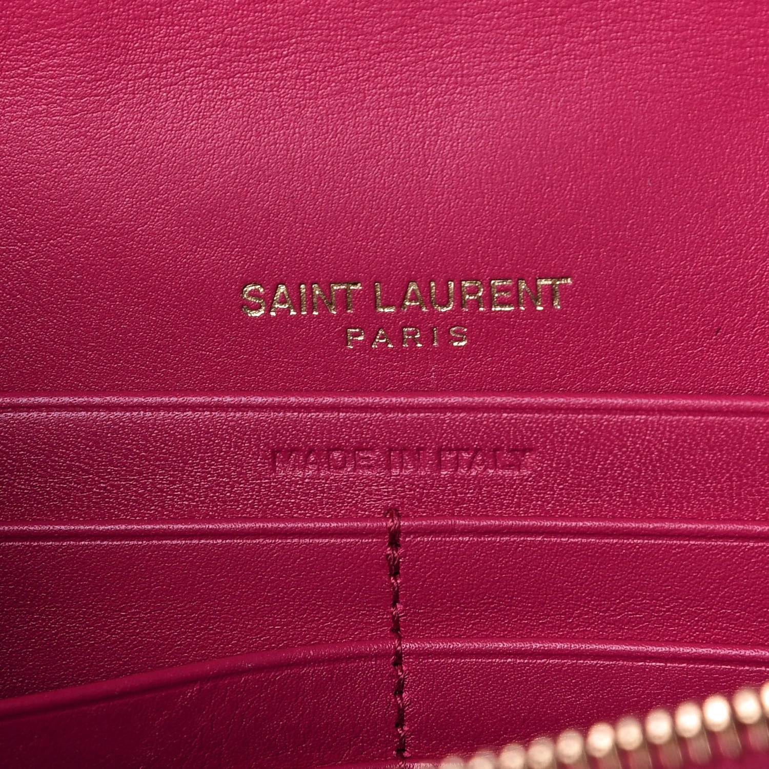 Saint Laurent Patent Calfskin Matelasse Monogram Vicky Chain Wallet Neon Bubblegum 7 of 10