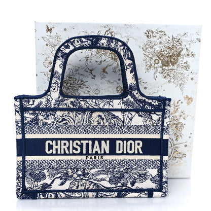 Christian Dior Canvas Embroidered Mini Toile De Jouy Book Tote  Blue 12 of 12