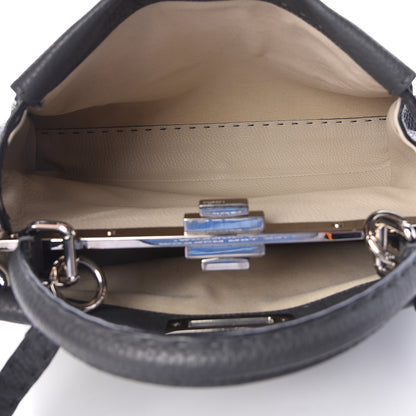 Fendi Cuoio Romano Selleria Bi-Color Medium Peekaboo Iconic Satchel Asfalto Latte 6 of 14