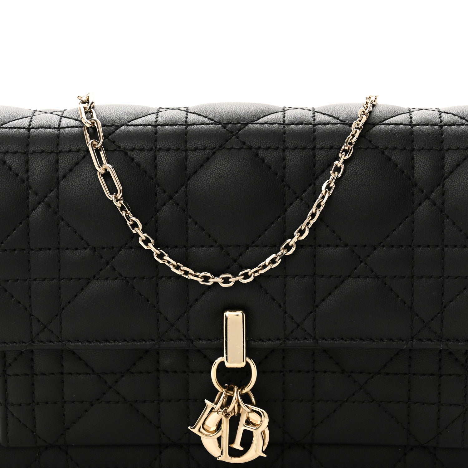 Christian Dior Lambskin Cannage Chain My Dior Daily Chain Pouch Black 7 of 10