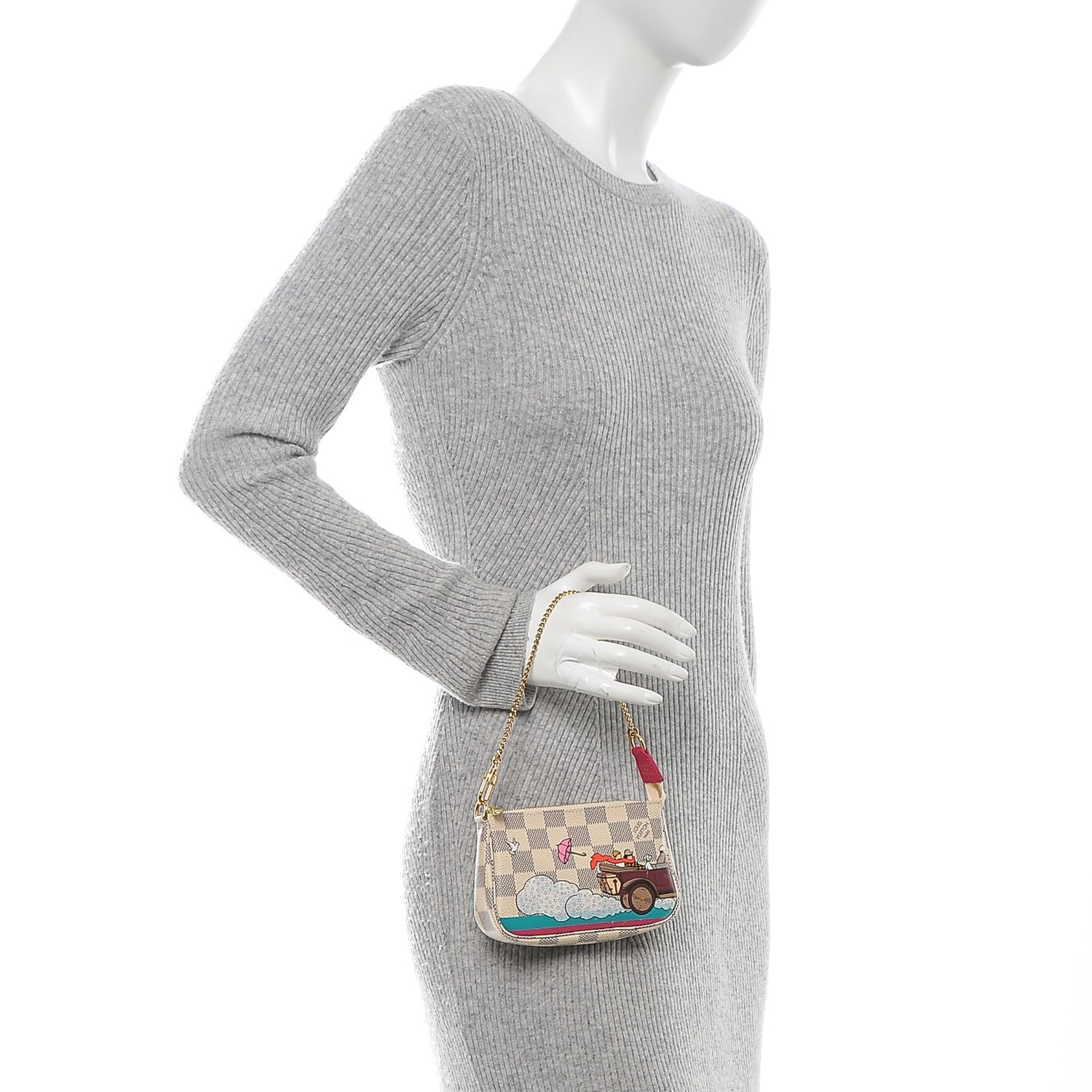Louis Vuitton Damier Azur 2015 Christmas Animation Mini Pochette Accessories 2 of 7