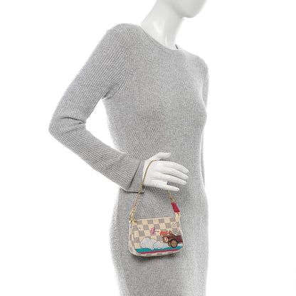 Louis Vuitton Damier Azur 2015 Christmas Animation Mini Pochette Accessories 2 of 7