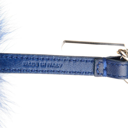 Fendi Fox Fur Shiny Nappa Bi-Color K ABCharm Bag Charm Blue Curry 3 of 4
