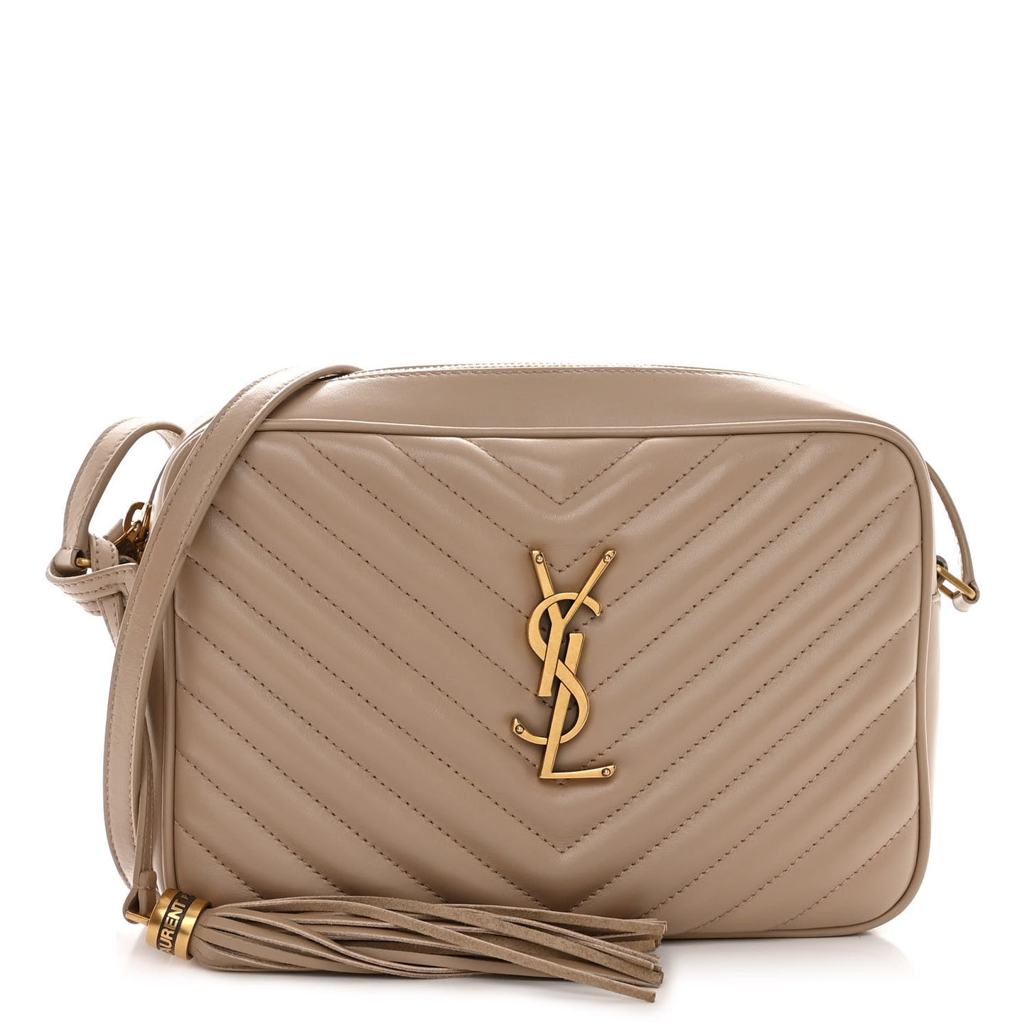Calfskin Matelasse Monogram Lou Camera Bag Dark Beige