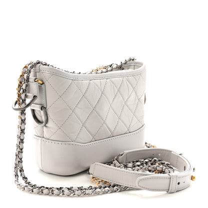 Chanel Aged Calfskin Quilted Small Gabrielle Hobo Grey 3 of 10