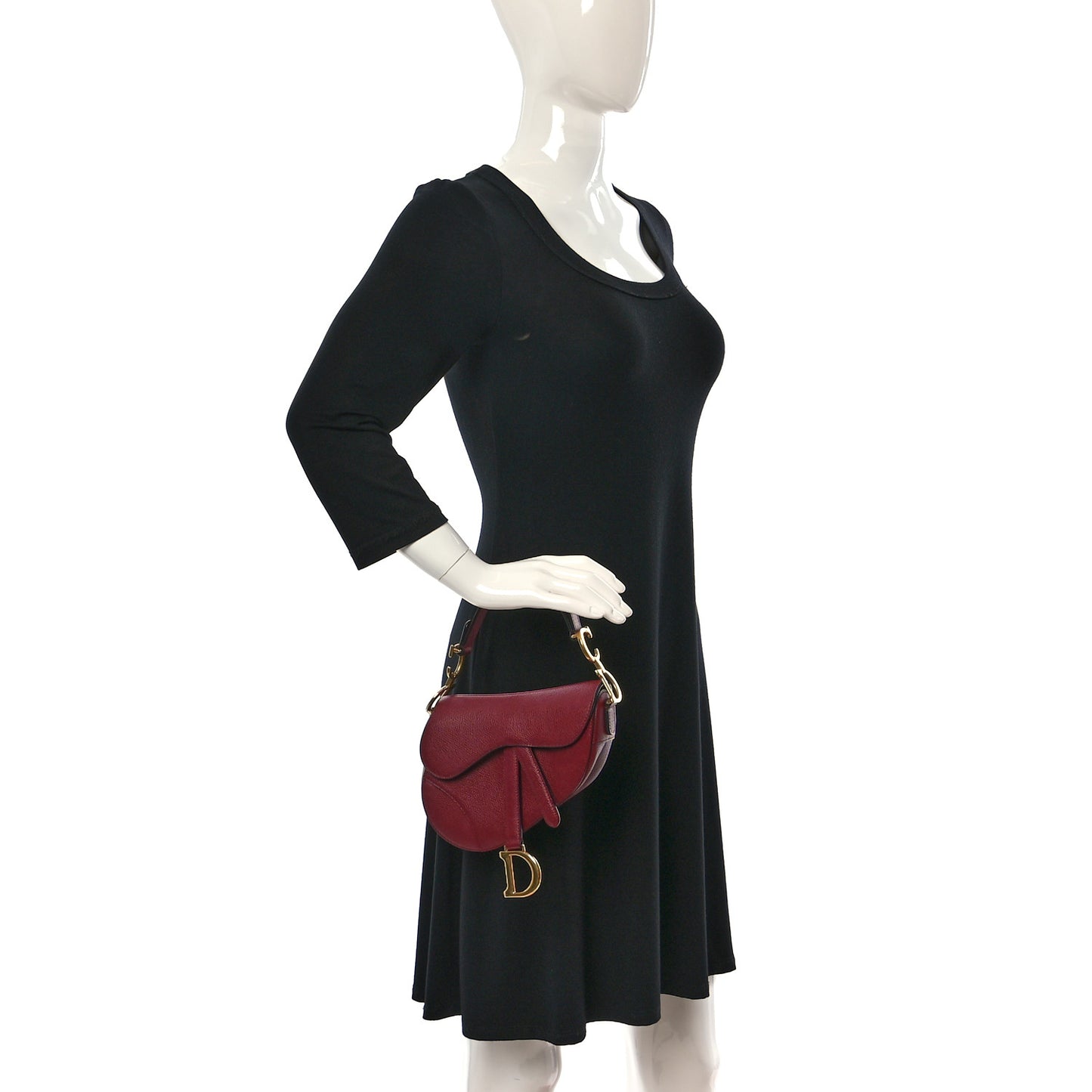 Calfskin Mini Saddle Bag Red