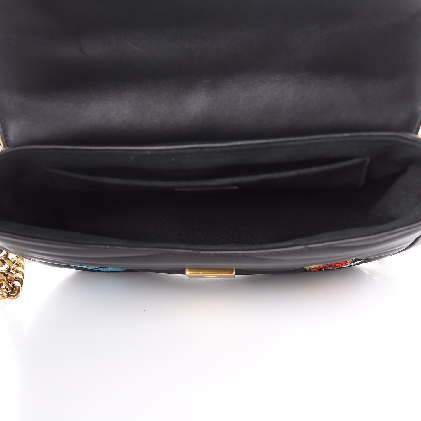 Calfskin Embroidered New Wave Chain MM Black