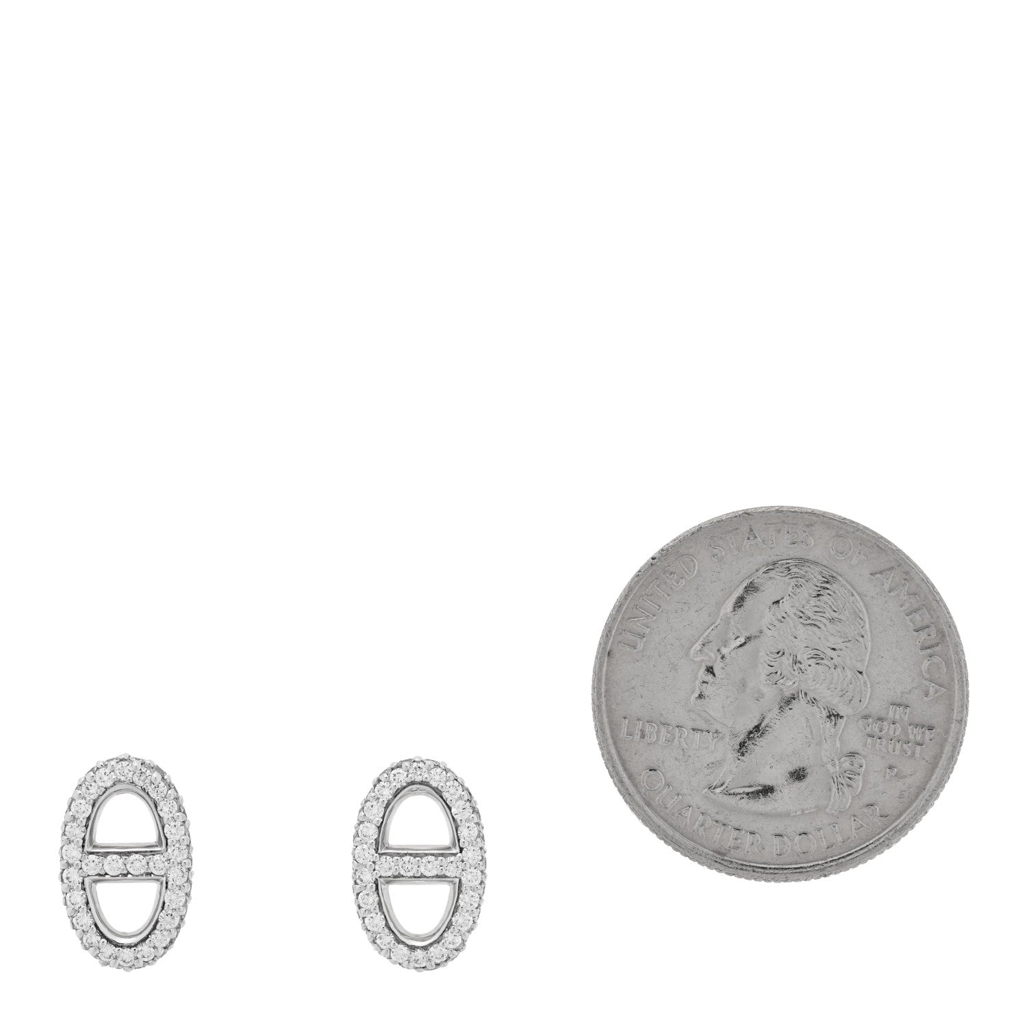 Hermes 18K White Gold Diamond New Farandole Earrings 2 of 4