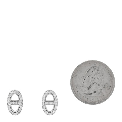 Hermes 18K White Gold Diamond New Farandole Earrings 2 of 4