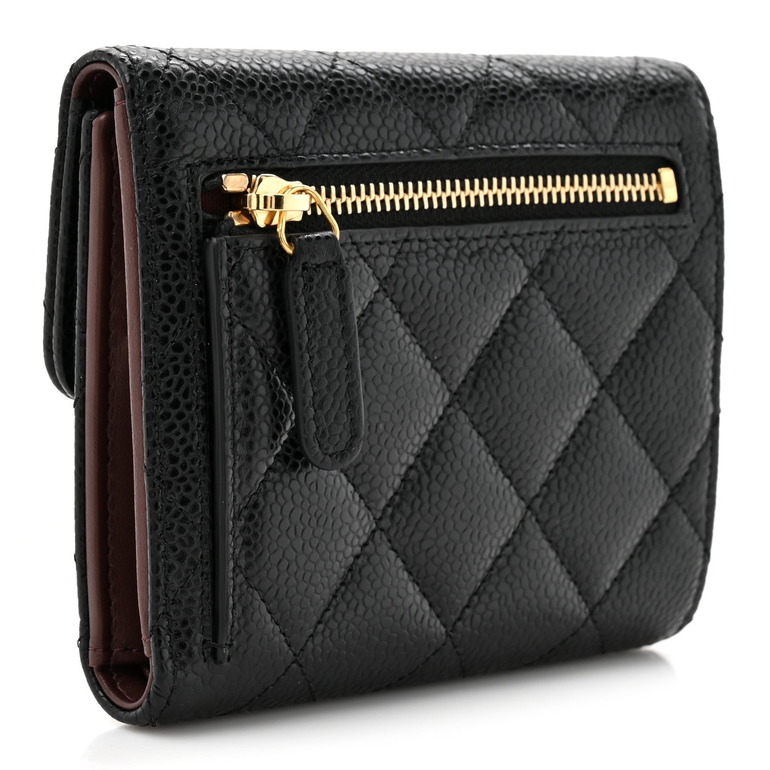 Chanel Caviar Quilted Compact Flap Wallet Black 3 of 9