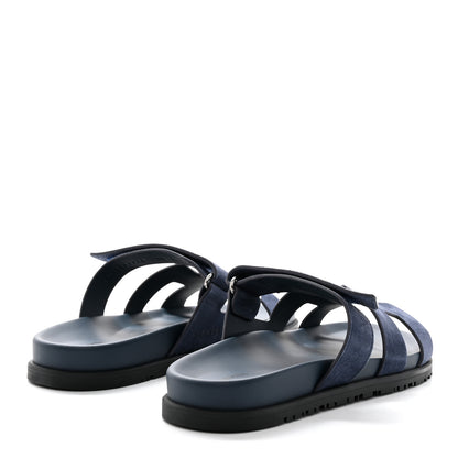 Hermes Suede Goatskin Womens Chypre Sandals 40 Bleu Celeste 4 of 9