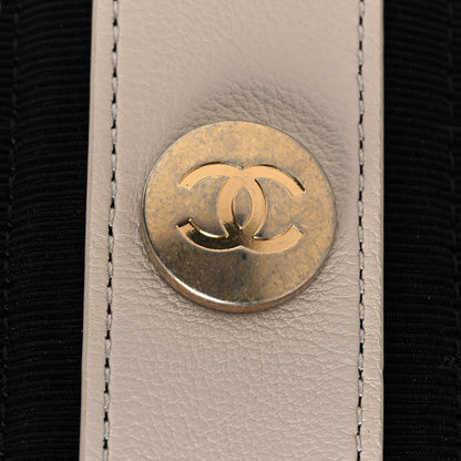 Chanel Calfskin Stitched Large Button Up Hobo Ivory Black 18 of 19