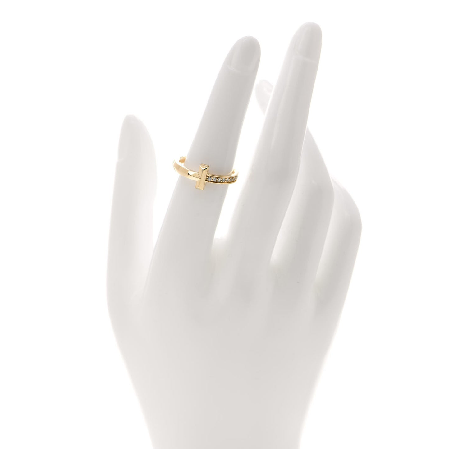 18K Yellow Gold Diamond T T1 Ring 52 6