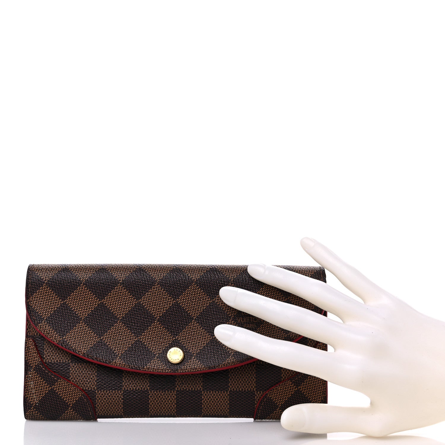 Louis Vuitton Damier Ebene Caissa Wallet Cherry 2 of 10