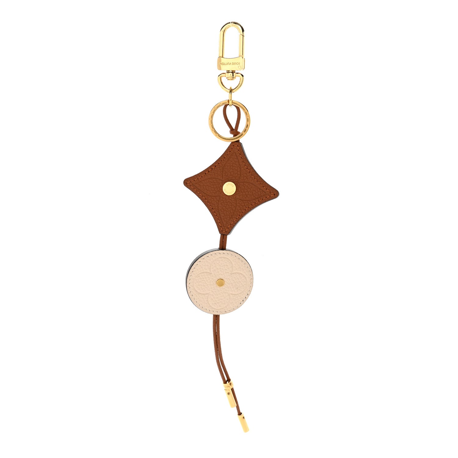 Louis Vuitton Taurillon Portocre Flower Tassel Bag Charm Key Holder Brown 1 of 4