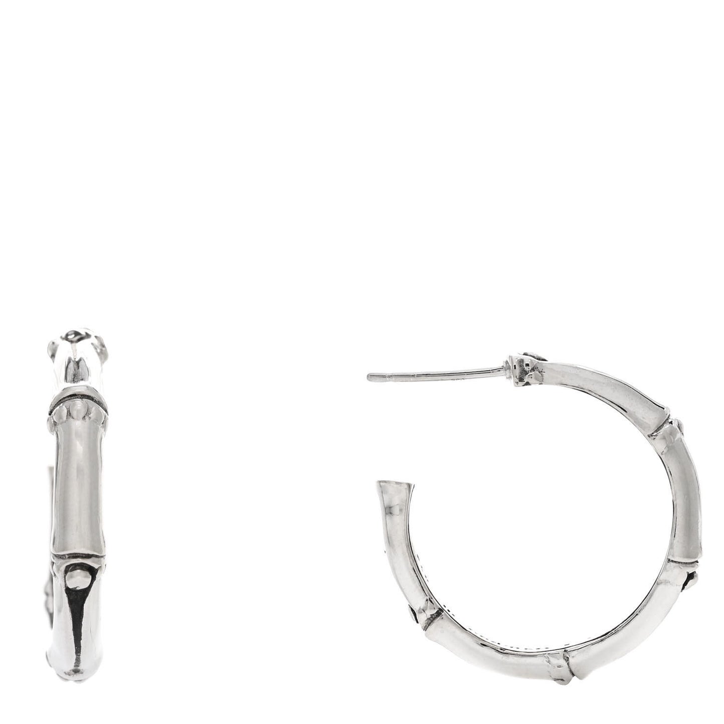 Sterling Silver Small Bamboo Hoop Earrings