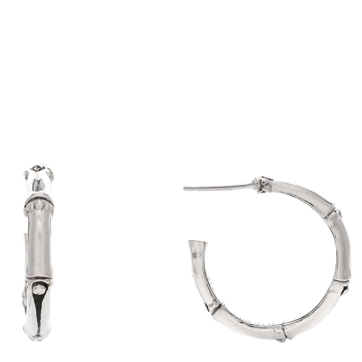 John Hardy Sterling Silver Small Bamboo Hoop Earrings 1 of 4