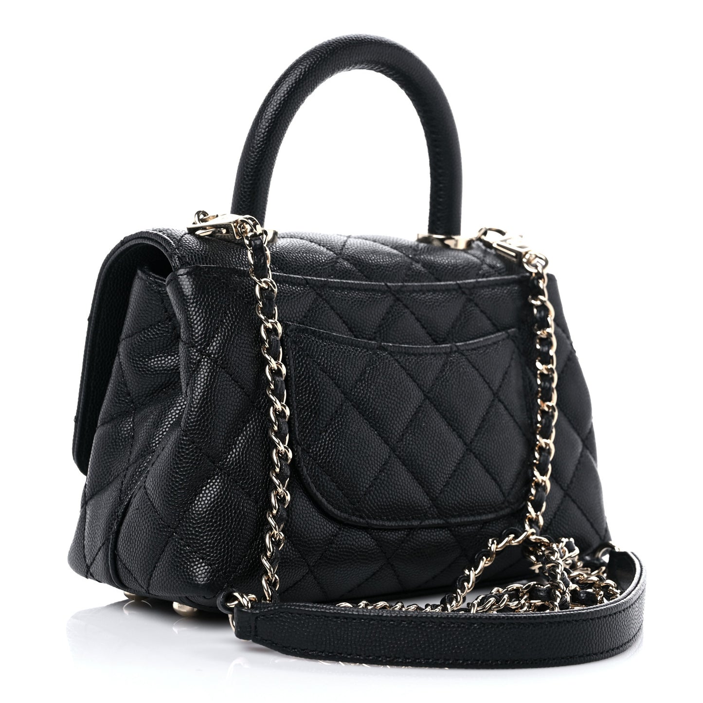 Caviar Quilted Extra Mini Coco Handle Flap Black