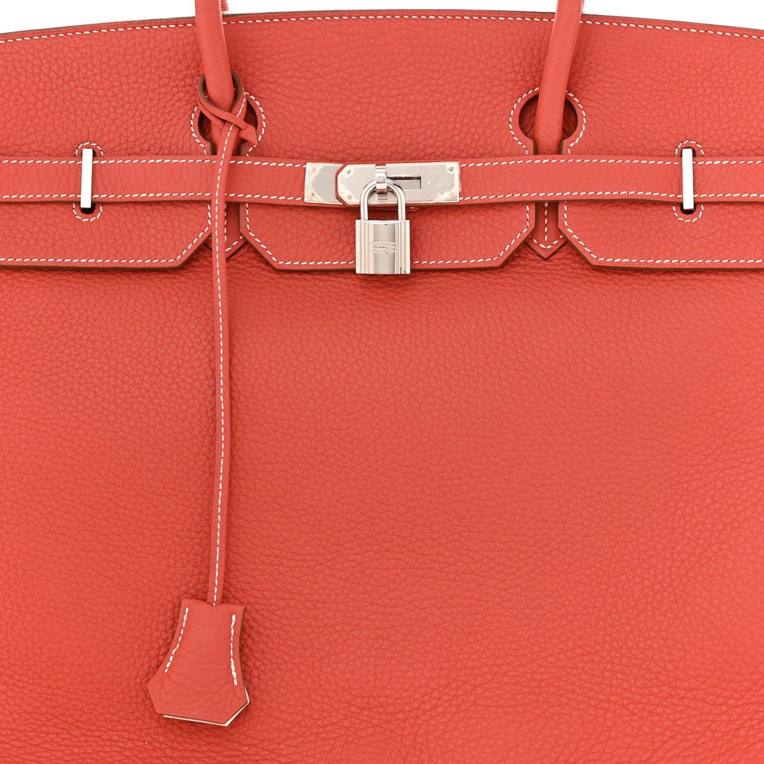 Hermes Togo Casaque Birkin 40 Sanguine White 8 of 11