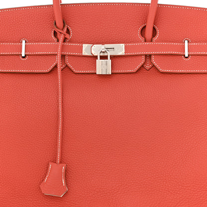 Hermes Togo Casaque Birkin 40 Sanguine White 8 of 11