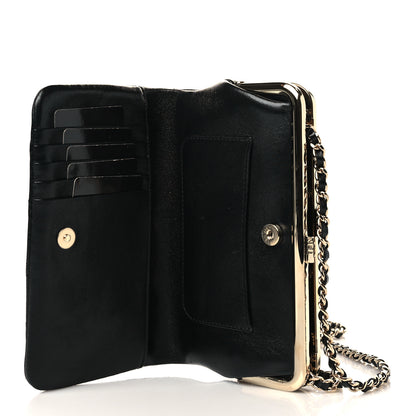 Chanel Lambskin Quilted Frame Clutch With Chain Black 5 of 10