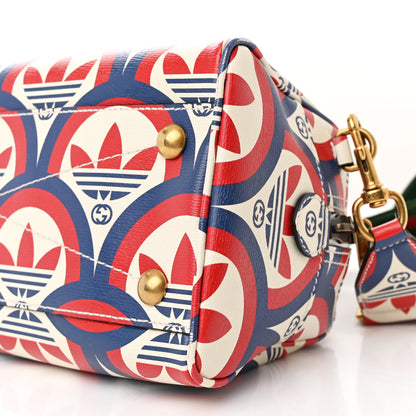 Gucci X ADIDAS Shangai Calfskin Web Trefoil Interlocking G Mini Duffle Bag Red White Blue 10 of 11