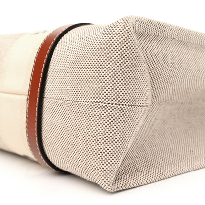 Chloe Cotton Calfskin Medium Woody Ribbon Tote White Brown 10 of 11
