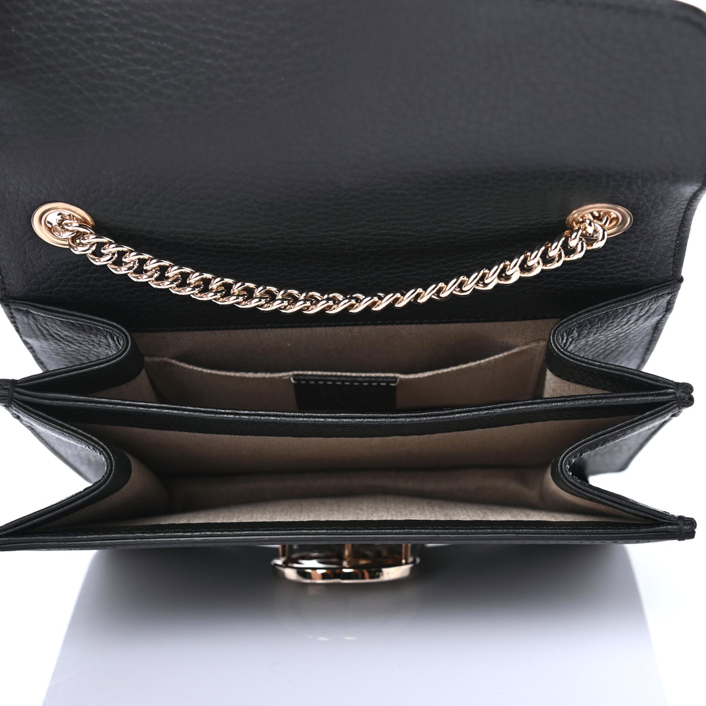 Dollar Calfskin Small Interlocking G Shoulder Bag Black