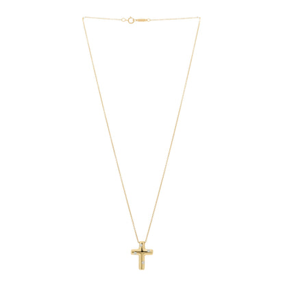 Tiffany 18K Yellow Gold Diamond Etoile Cross Pendant Necklace 3 of 5