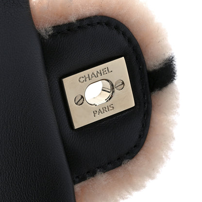 Chanel Shearling Lambskin Large Fluffy Tartan Single Flap Pink Black 7 of 12