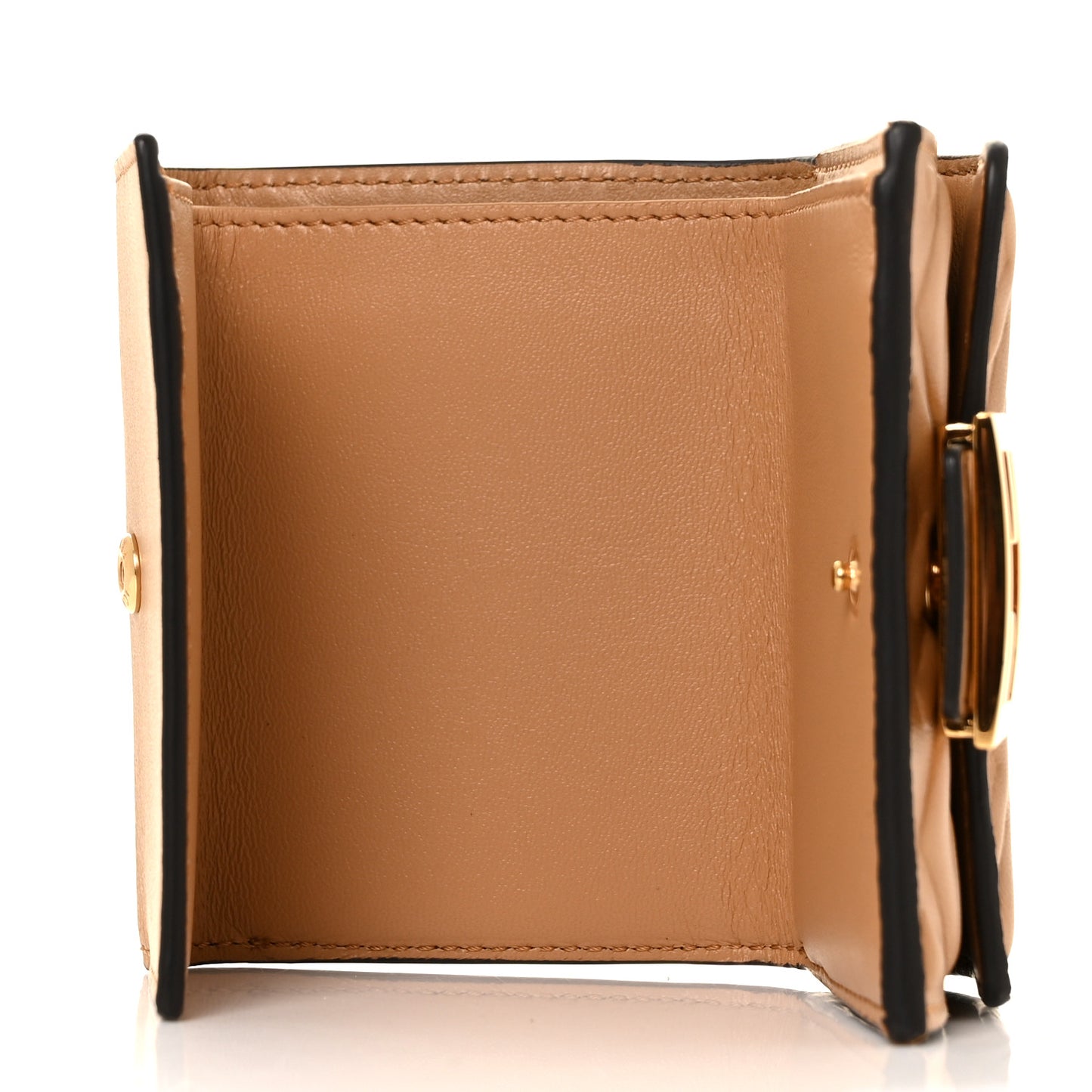 Nappa Matisse FF Diagonal Embossed Micro Tri-Fold Wallet Miele Scuro