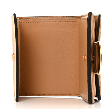 Fendi Nappa Matisse FF Diagonal Embossed Micro Tri-Fold Wallet Miele Scuro 5 of 10