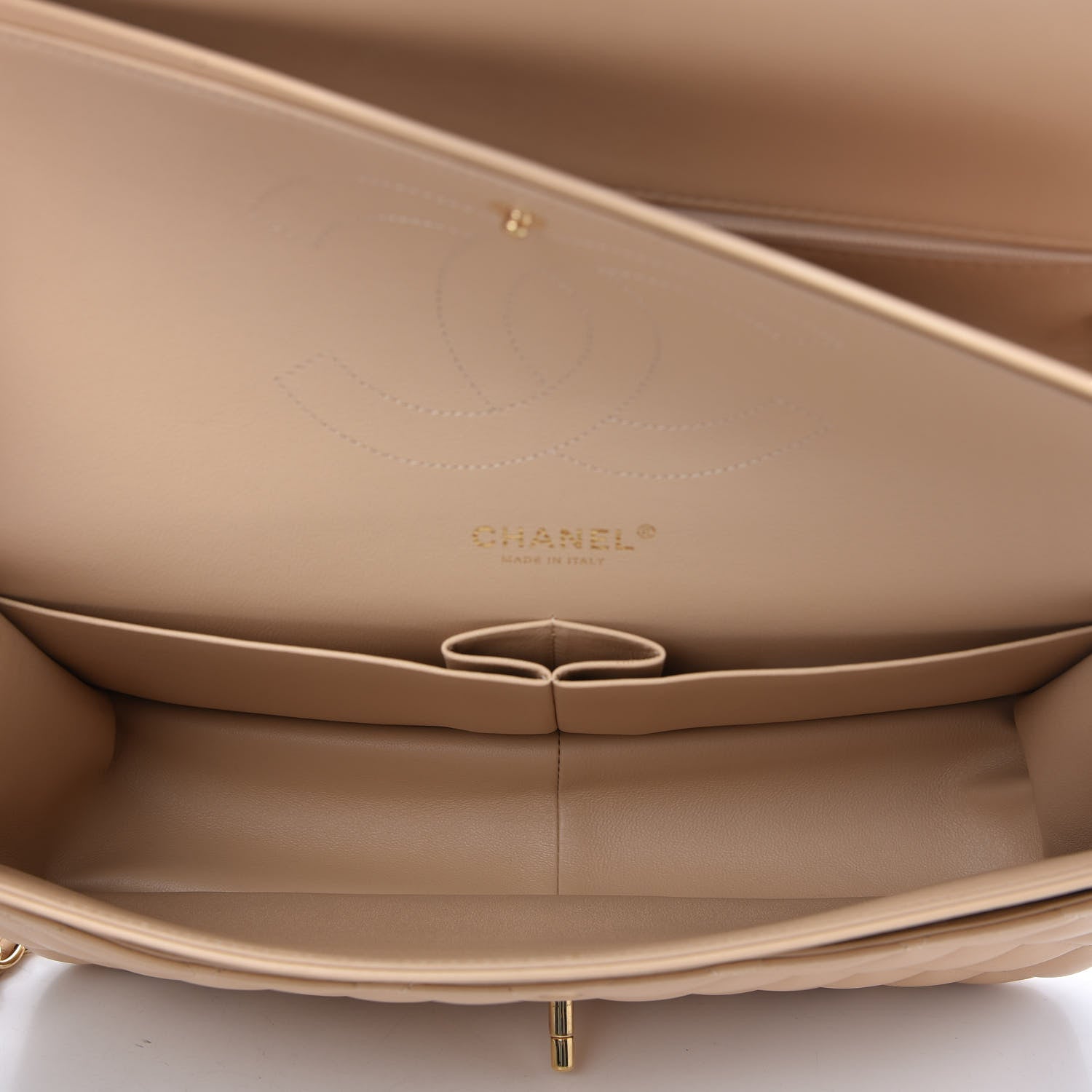 Chanel Lambskin Quilted Jumbo Double Flap Beige 5 of 10