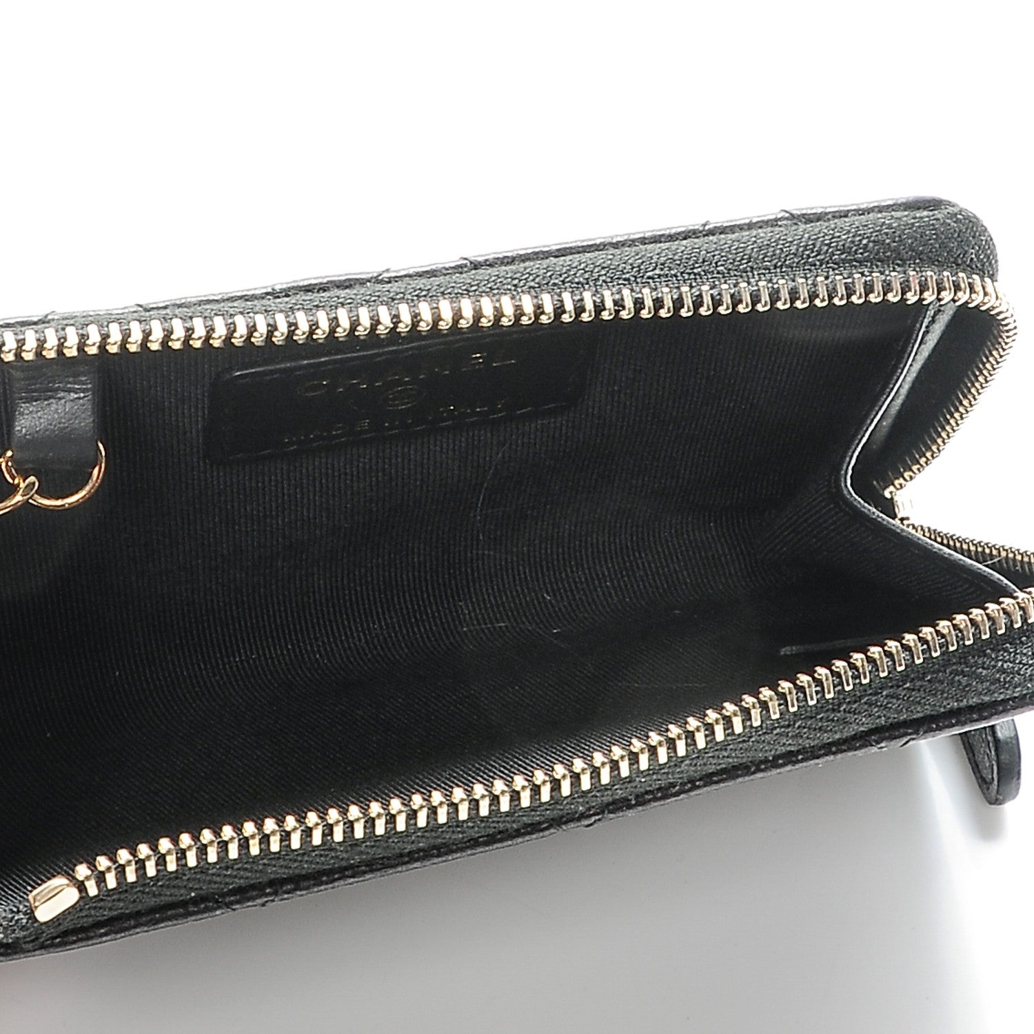 Chanel Letter Calfskin Embossed Quilted Key Holder Case Black 5 of 7