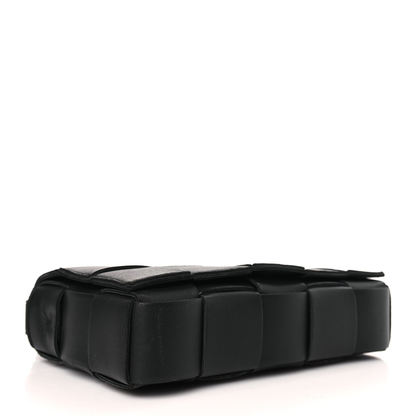Lambskin Maxi Intrecciato Cassette Crossbody Bag Black