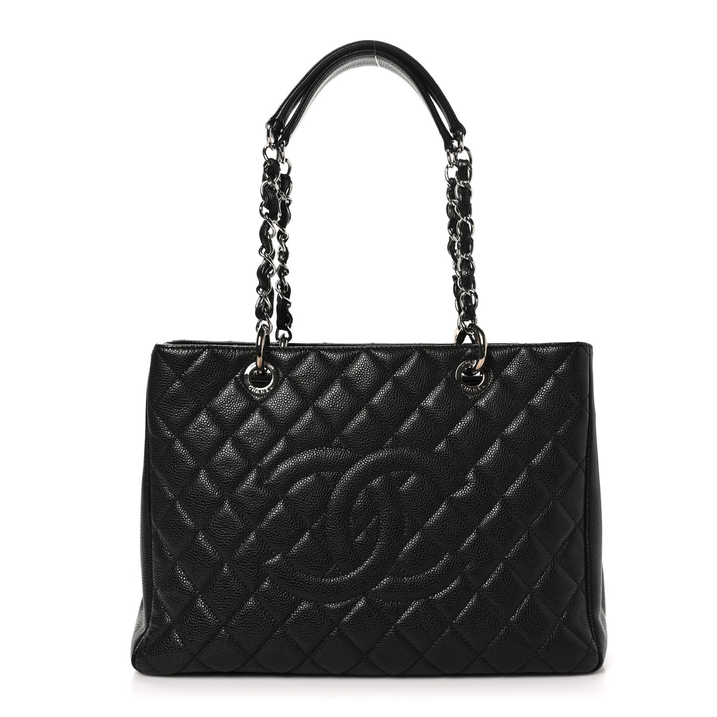 Caviar Quilted Grand Shopping Tote GST Black