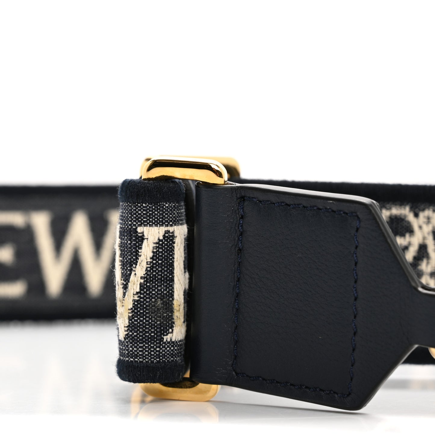 Calfskin Jacquard Anagram Strap Deep Navy