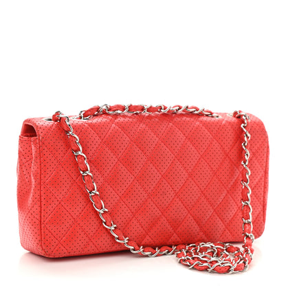 Chanel Lambskin Perforated East West Flap Red 2 of 11
