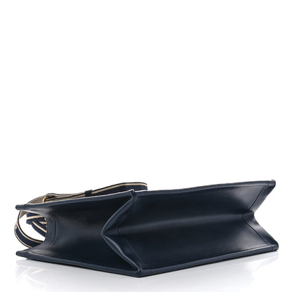 Christian Dior Oblique Calfskin Medium Book Tote With Strap Blue Multicolor 4 of 10