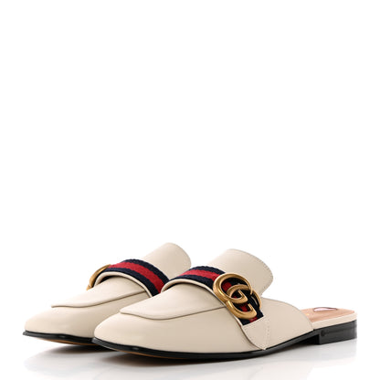 Gucci Calfskin Web Womens Peyton GG Slippers 36.5 Mystic White 3 of 15
