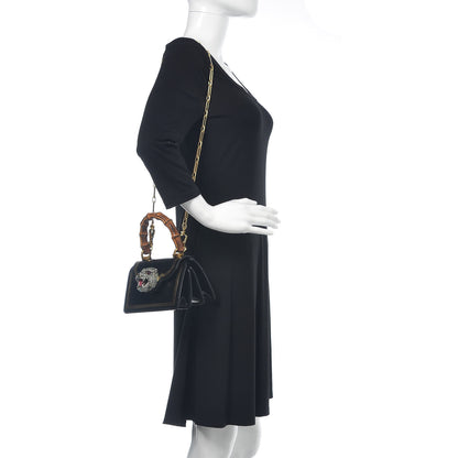 Gucci Calfskin Bamboo Mini Thiara Top Handle Bag Black 2 of 9