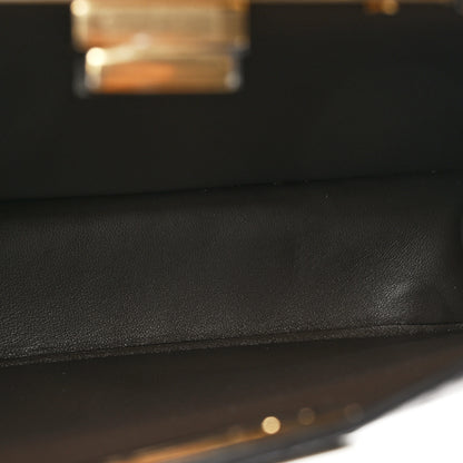 Fendi Ostrich Shiny Nappa Small Peekaboo I SEE U Satchel Dark Brown 4 of 7